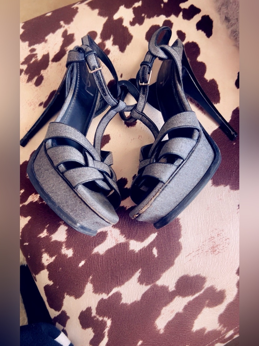 💯 Auth Saint Laurent Tribute Platform Sandals - Picture 2 of 7
